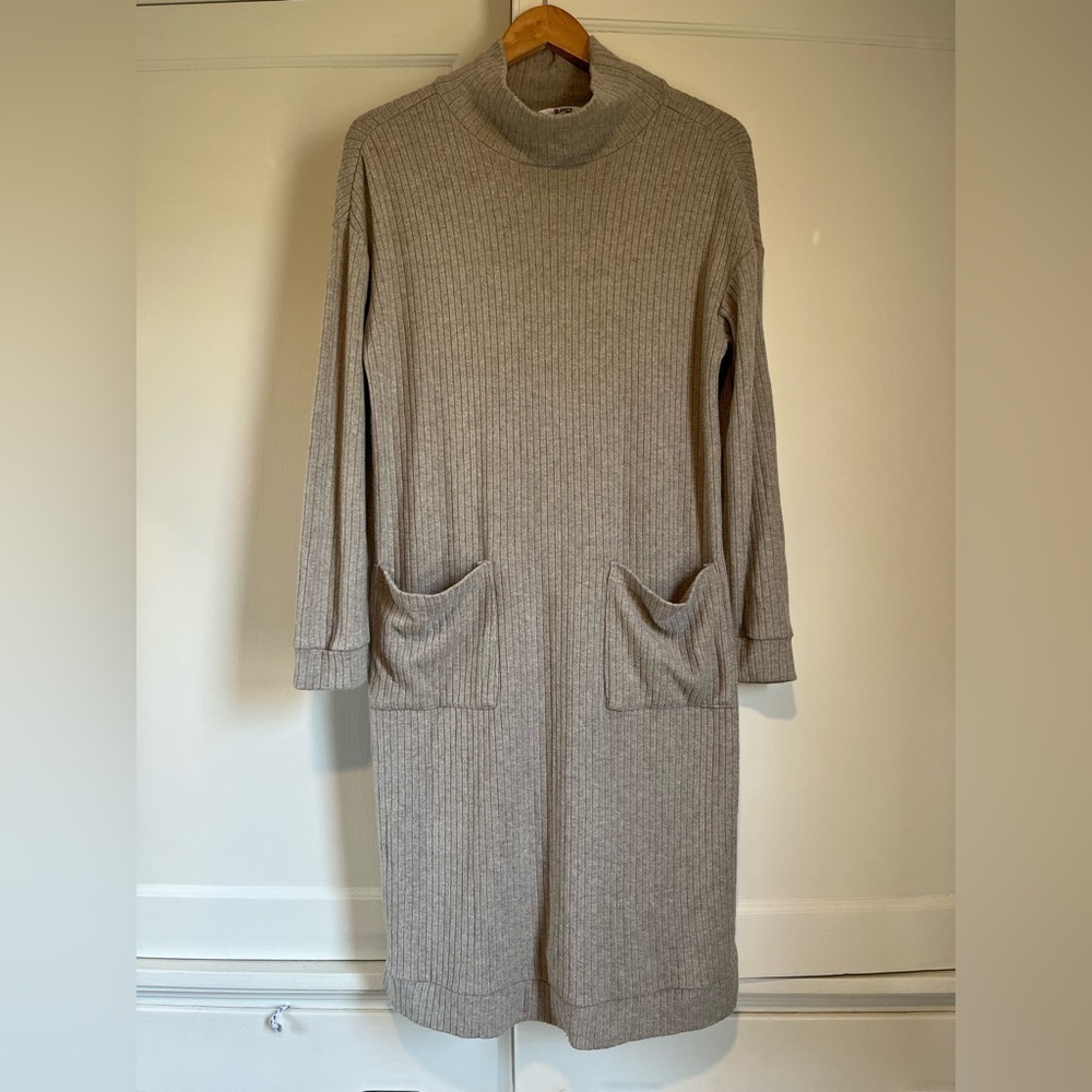 BB Dakota Steve Madden Cozy Ribbed Knit Sweater Dress with Pockets